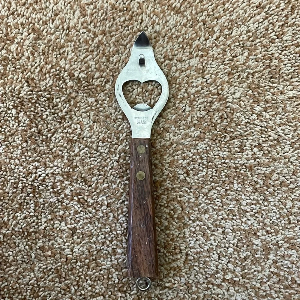 VTG Beer and Can Opener with wooden handle